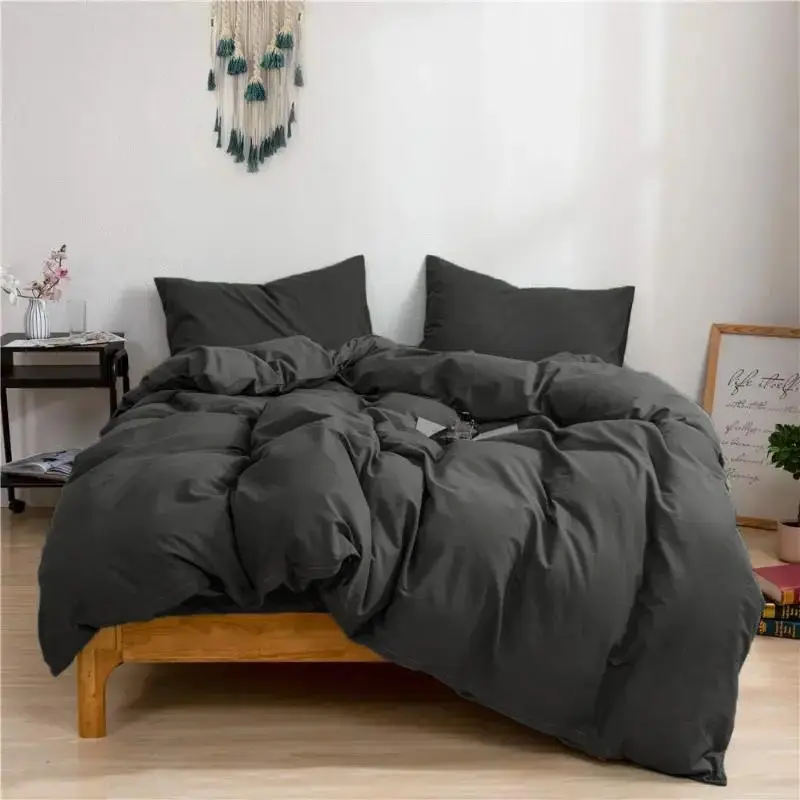 Solid Color Duvet Cover Set, Including Soft Comfortable Duvet Cover & 1/2 Counts Pillowcase without Filler, Bedding Supplies for Home Bedroom Hotel