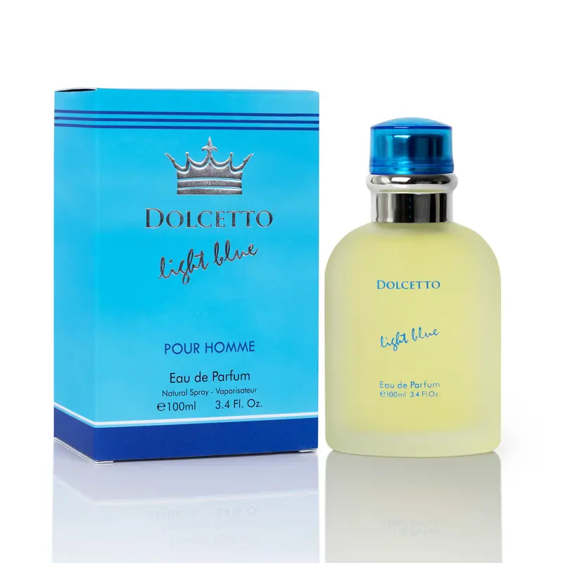 NOVOGLOW Dolcetto Light Blue Eau de Parfum (EDP) for Men, 3.4 Oz/100ml Aromatic Woody-Aquatic Long-Lasting Cologne, Crisp Citrus Marine Amber Cedarwood Notes, Everyday Wear, 24-Month Shelf Life