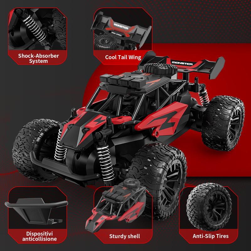 CAROX Remote Control Car - 2.4GHz High Speed Off-Road 20KM/H RC Drift Cars Toys, 1:16 Monster RC Truck Off Road with Rechargeable Battery Gifts for Adults Boys 8-12 RC Car，ldeal Gift for Boys 6+，for Christmas and New Year