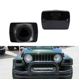 2PCS Smoked Lens Front Bumper Turn Signal Lights Housings For Jeep Wrangler YJ 1987 1988 1989 1990 1991 1992 1993 1994 1995 Replace OEM 56001378, CH2520111