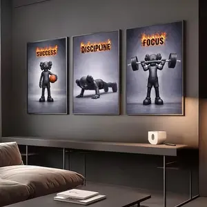 KAWS Poster Set of 3: Hypebeast Wall Art and Minimalist Graffiti Decor Gift for Art & Sneaker Lovers