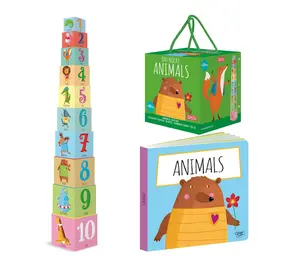 Sassi: Edu-Blocks - Animals - 10 Stacking Cubes& Booklet Set