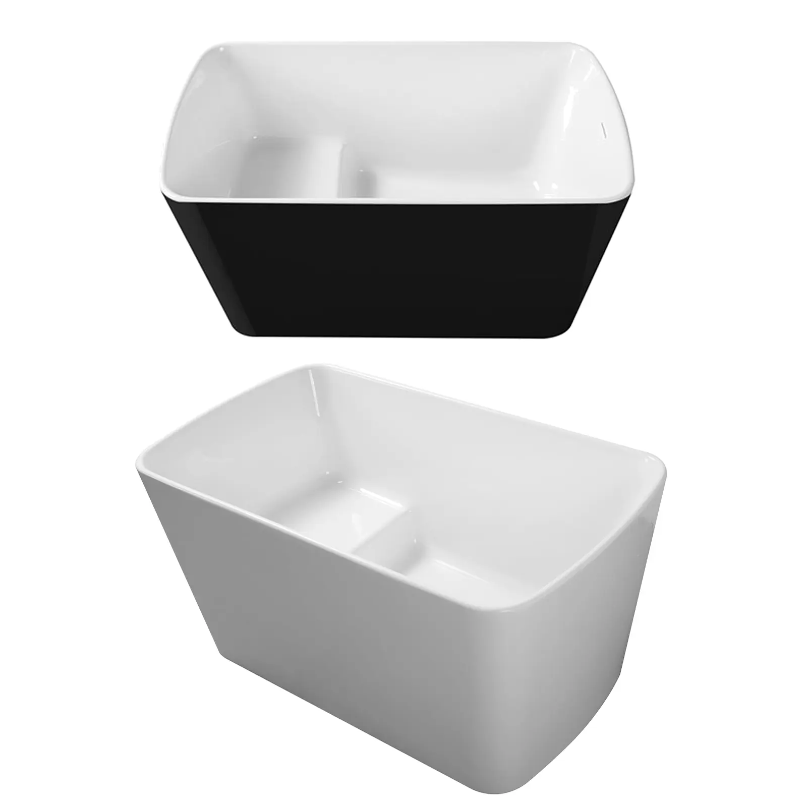 Garvee Upgraded-49 Inch Deep Soaking Tub, Modern Acrylic Freestanding Bathtub, Double-Walled Insulation, Chrome Overflow, Anti-Clog Drain, Compact Design for Small Bathrooms and Renovations