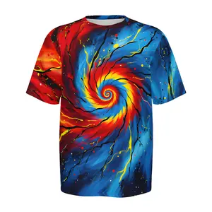 Men's Tie Dye T Shirts Unisex Men Short Sleeve Shirt Crewneck Rainbow Tie Dye T Shirt for Men, Men's Summer Outdoor Elasticity Soft Comfort Breathable Easy Care Tee, Husband Boyfriend Father Son Brother Gift (XS-3XL)