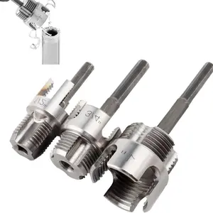 3-Piece Heavy-Duty Alloy Pipe Threading Tool Set, 1/2", 3/4", 1" Threads, Electric Drill Compatible, DIY & Professional Plumbing