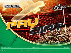 2026 Leaf Pay Dirt Football Hobby Box - 4 autographed cards and 11 base cards per box