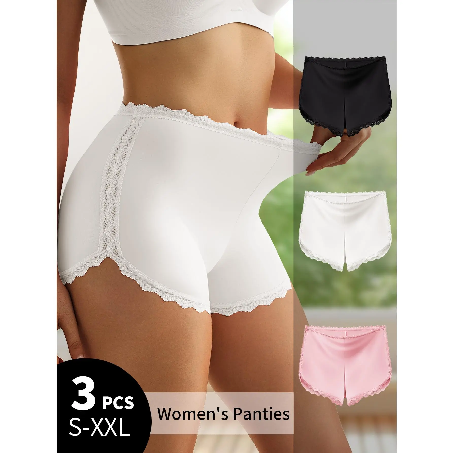 QUASTI 3/6 Pack High Waist Seamless Safety Shorts, Soft & Breathable Tummy Control Butt Lifting Panties, Stretch Comfort Shapewear Boxer Briefs, Everyday Essentials for Girls, S-XXL
