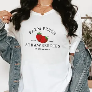 Strawberry Shirt Fruit Shirt Kawaii Strawberry Shirt Kidcore Clothing