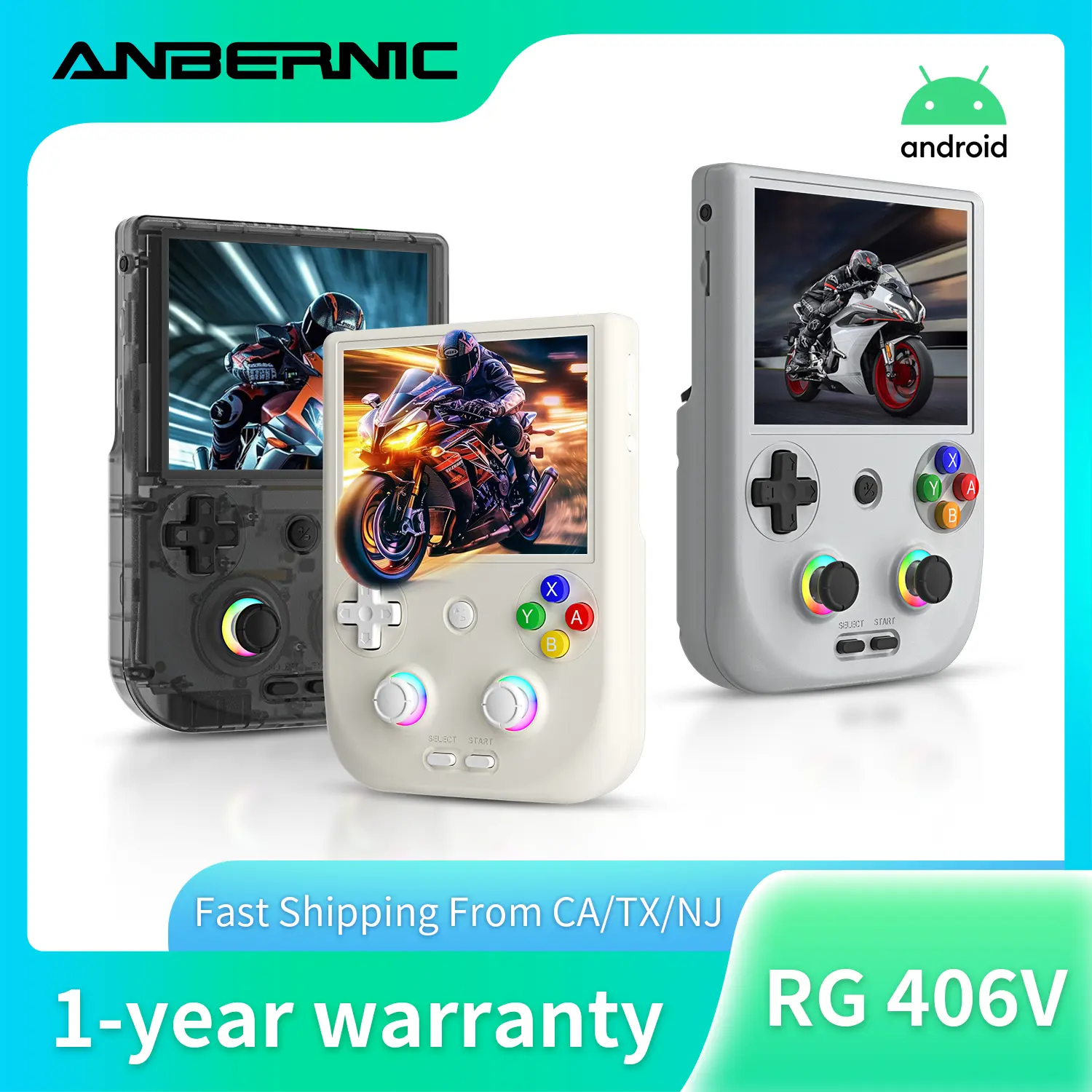 ANBERNIC RG406V Handheld Game Console Vertical Unisoc T820