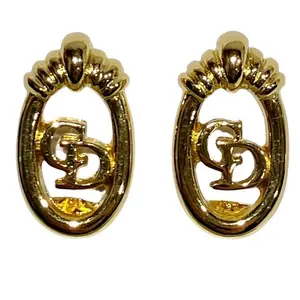 Pre-owned Dior Gold-plated Small Leather Goods Earrings