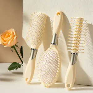 3-piece set of curling brushes for men, voluminous round barrel brushes, ribbed massage cushion brushes for hairstyling