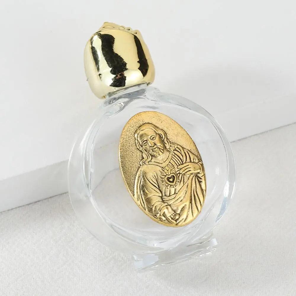 0.5 Floz Catholic Holy Water Bottles with Toned Cap Gold Blessed Water Bottles Our Lady of Guadalupe Depiction Communion