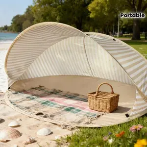 Person Beach Tent With 2-Second Quick Setup!No-Assembly Beach Tent, Portable Instant Pop-Up Sun Shelter, Easy-To-Use Outdoor Canopy.Suitable