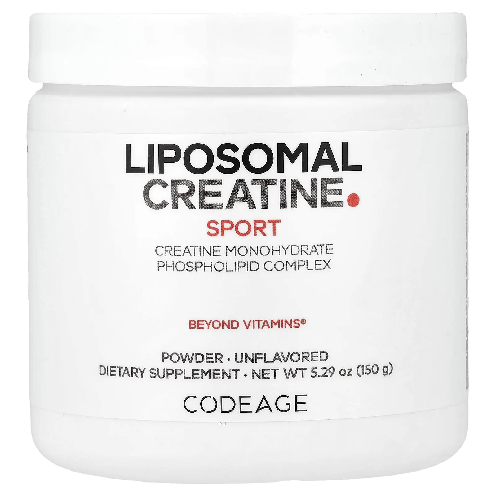 Codeage Sport, Liposomal Creatine Powder, Unflavored, 5.29 oz (150 g)
