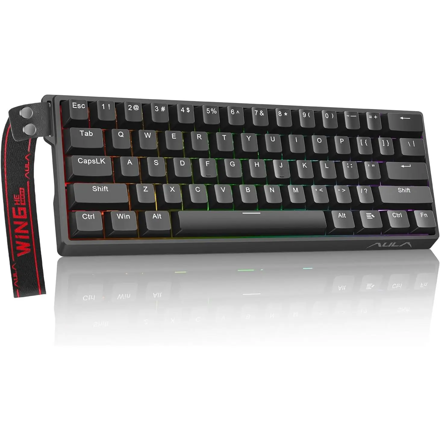 Aula WIN60 HE 60% Mechanical Keyboard Wired, Hall Effect Gaming Keyboard   Hot Swappable, Adjustable Actuation Rapid Trigger Mode 8000Hz Polling Rate, RGB Keyboard 60 Percent Design