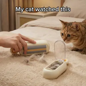 Pet Hair Remover Reusable Lint Brush For Furniture, Carpet & Clothes, Double-Sided Static Fur Remover Tool With Hair Container