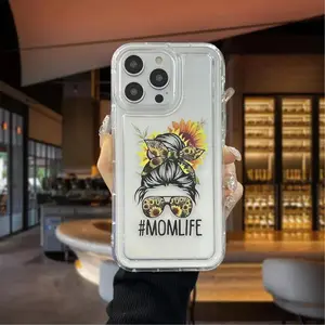 Person & Sunflower Pattern Phone Case, Anti-fall Decorative Phone Protector Cover, Phone Compatible With iPhone 17 Pro Max Plus Air/ 11 12 13 14 15 16 Plus Pro Max X XS Max Protective Protection Casing Cellphone Smartphone Shockproof Transparent