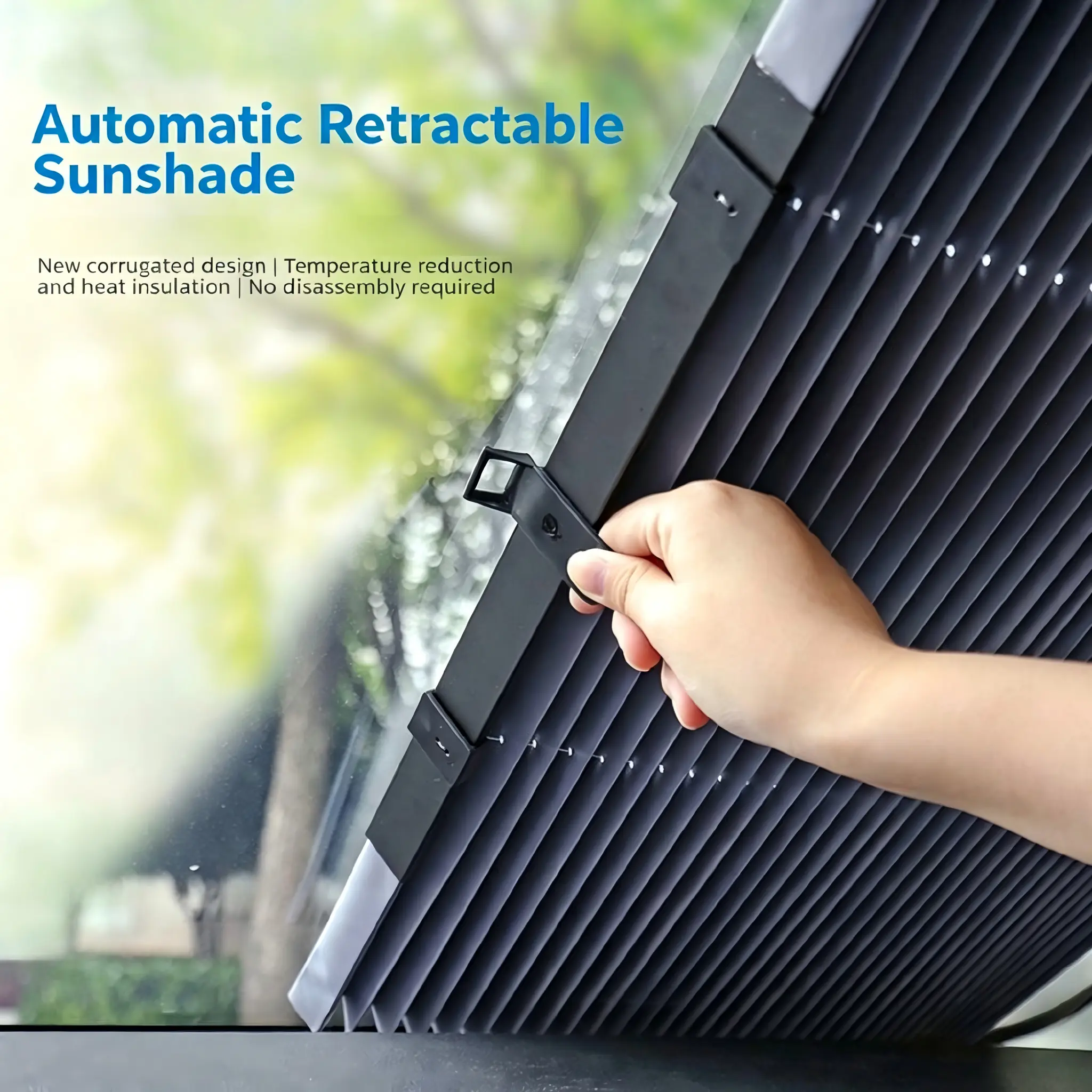 Automatic Retractable Car Sunshade   Windshield Heat Insulation Sun Shade