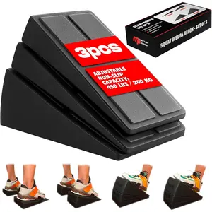 Squat Wedge Block – Heel Elevated Squat Platform for Deep Squats, ATG Training, Ankle Mobility, 4-Angle Adjustable Slant Board for Calf Stretching, Knee Pain Relief, 440 lbs