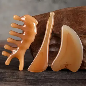 3 in 1 Gua Sha Massage Tool Set, Resin Gua Sha Scraper for Nose & Face, Relaxing Muscles & Facial Massage Tool Set, Home Spa Equipment