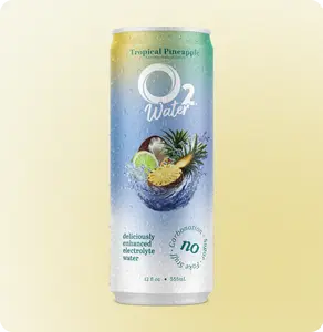 O2 Tropical Pineapple Electrolyte Water, Sugar-Free Hydration Drink, 12 Pack