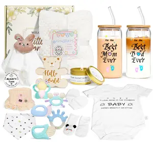 Elite Baby Kit — Superior gift set for grooming, health, and cleansing; includes heated tummy wrap, thermometer, bath brush, teether, pacifier, and storage case; new mom gifts for women; 17-piece gender reveal gifts for new parents; baby shower gift