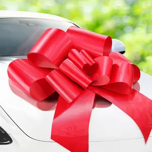 Big Car Bow - Red 30 Inch Giant Car Bow for Birthday, Wedding Reception, Surprise Party - Large Gift Wrapping for Huge Present
