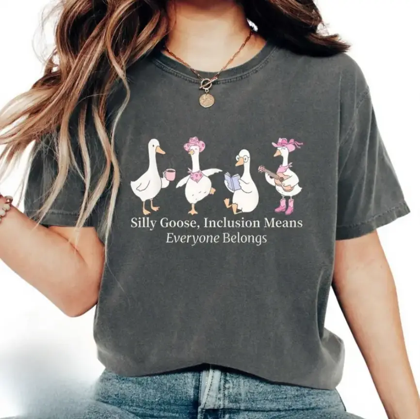 Comfort Colors Goose Inclusion Shirt, Everyone Belongs Shirt For Teachers, Autism Acceptance Tee, Neurodiversity Advocate, Therapist Inclusion Shirt