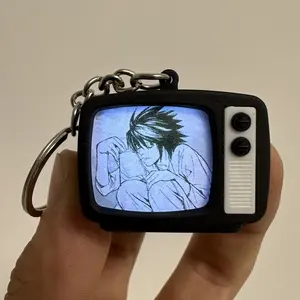 Anime Death Note Sound TV Pendant L Necklace Yagami Yuki Purple Silver Alloy Material Collectible Fan Accessory