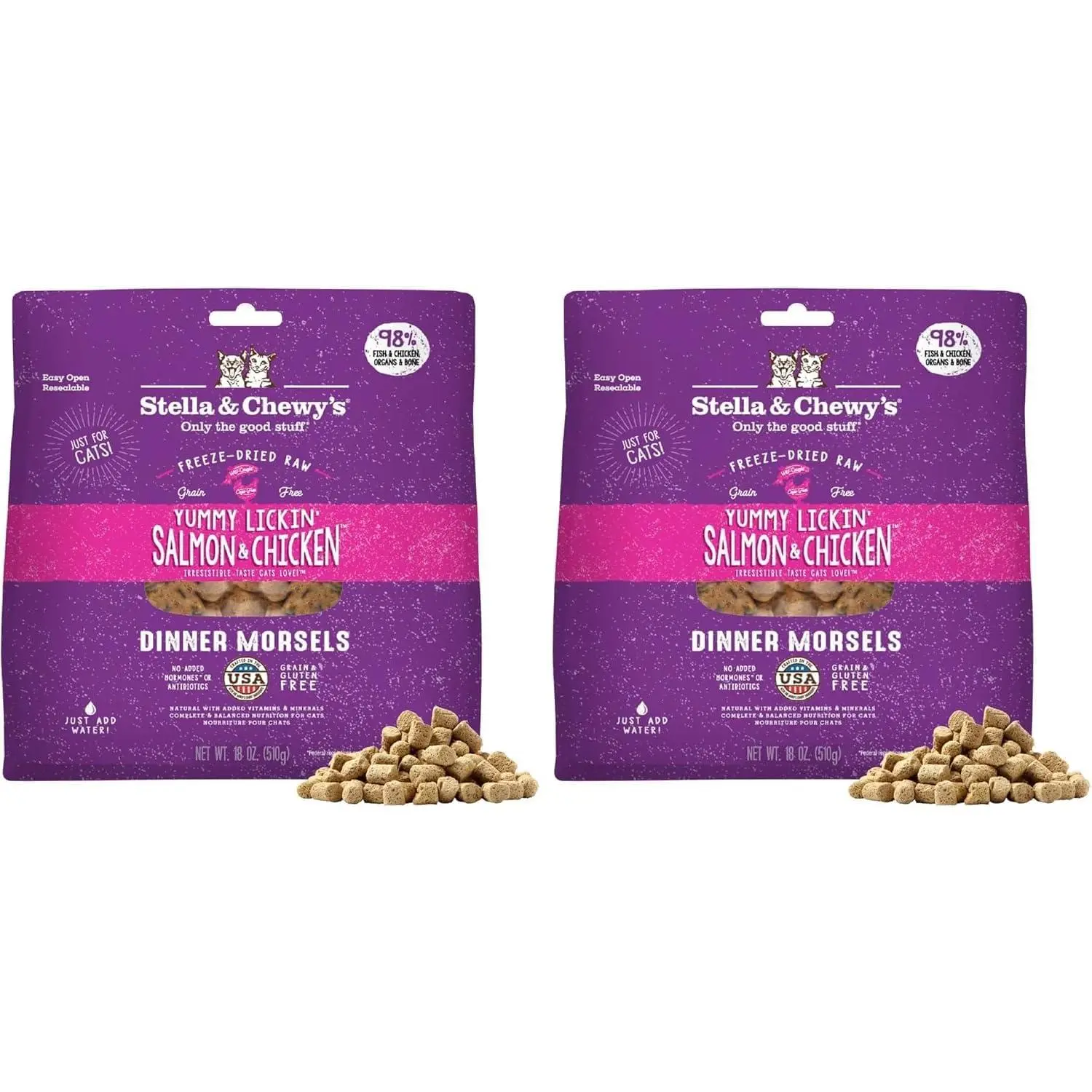Stella & Chewy's Freeze-Dried Raw Cat Dinner Morsels - Premium Chicken Recipe with 98% Cage-Free Meat & Organs - Natural Grain-Free Cat & Kitten Food - Made in USA - 3.5 oz