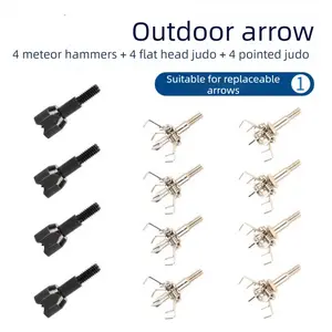 Meteor Hammer Broadheads & Judo Points Set – Flat & Sharp Judo Arrowheads for Target Practice & Outdoor Archery