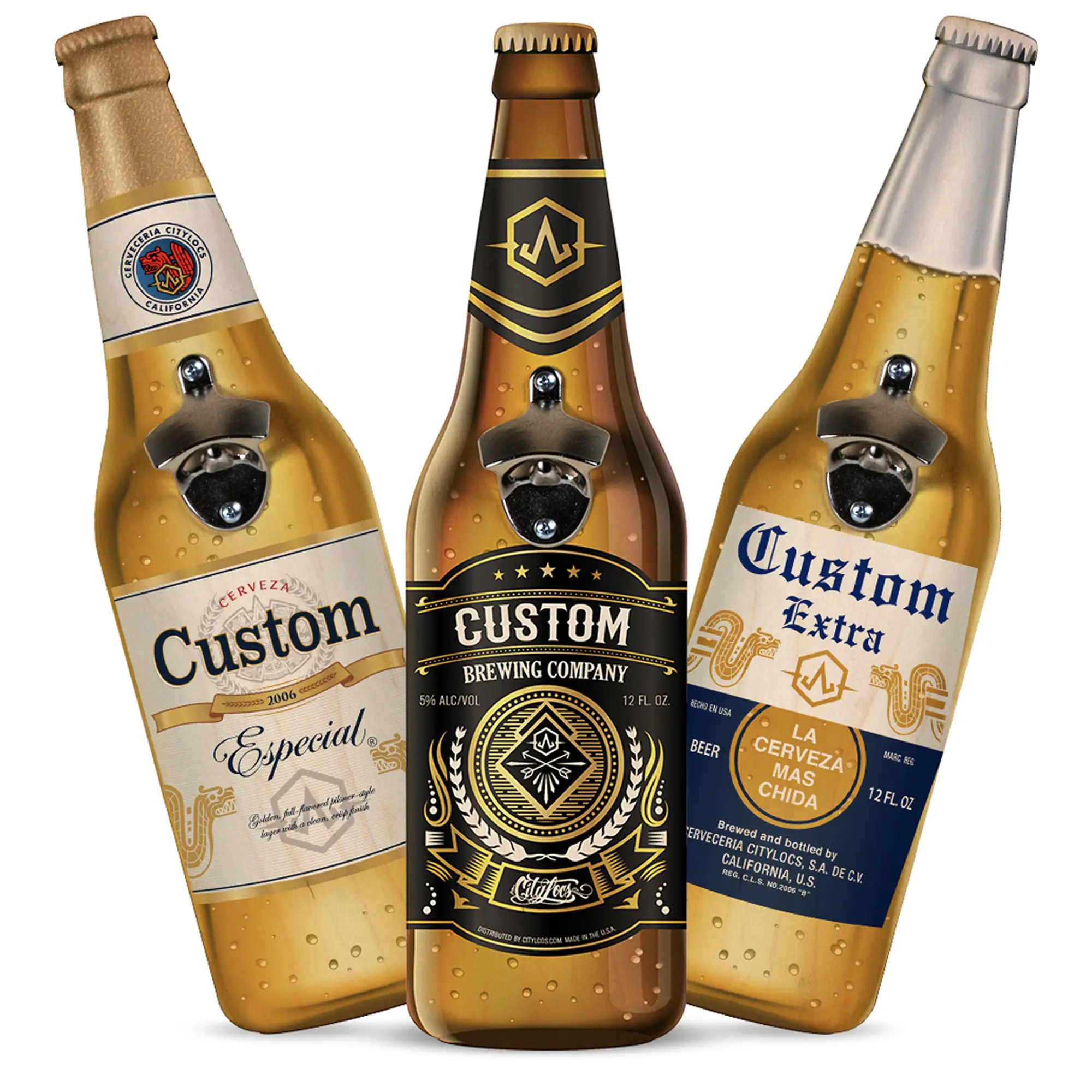 Custom Bottle Shape Bottle Opener - Made of natural wood - customizable Kitchen Utensils