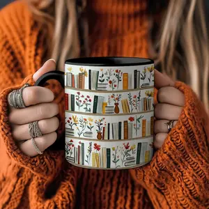 Bookshelf Decor Mug for Book Lovers, Bookish Mug, Library Mug, Literary Gift, Reading Mug, Book Mug, Bibliophile Mug, Coffee Mug for Readers