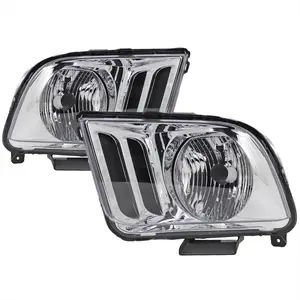 2005-2009 Ford Mustang Factory Style Headlights (Chrome Housing/Clear Lens)