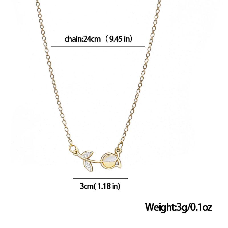 Dainty Gold Tulip Shell Zircon Pendant Necklace - Summer Daily & Party Ready Statement Jewelry gift accessories