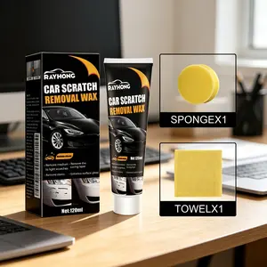 Car Scratch Wax (120ML Set), Quick Repair Scratches, Protects Paint Surface, Polishes Out Stains, Cleaning Abrasive