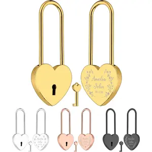 1 PC Cutom Name and Date Valentine's Day Anniversary Wedding Gifts Custom Love Padlock with Key,Engagement for Women Men Her Him,Personalized Couples Gift for Boyfriend Girfriend Husband Wife Family (Style 6)