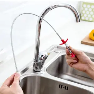 Spring Drain Hair Clog Remover Tool, Flexible Bendable Drain Snake Cleaner For Kitchen Bathroom Sink Tub