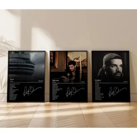 Canadian Singer Album Cover Posters - 3-Piece Waterproof Steamproof Vintage Unframed Art Prints with Box, Artistic Building-Themed Home Decor for Adults, Ideal Gift for Man Cave Accent, Bathroom Wall Art Supplies