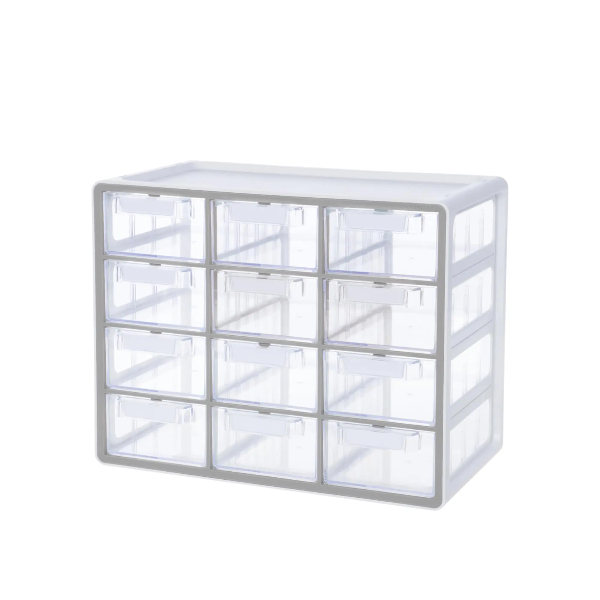 Blue Ginkgo 12-Drawer Storage Cabinet Organizer, Grey, Made in Korea