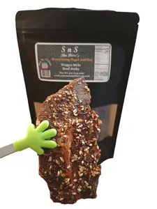 SnS Fresh Wagyu Style Snack Everything Bagel & Soy Seasoned Beef Jerky Dry Savory Flavor Nutritious Protein Snack US Made