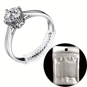 [High Rating] Invisible Ring Sizing Kit - 4 Sizes, Clear Silicone Screw Fastener, Suitable for Loose Rings, Secure And Comfortable Fit, Perfect for Weddings And Outdoor Activities