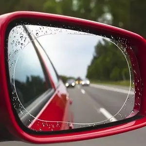 2pcs Waterproof and Foggy PVC Mirror Stickers, Transparent View Protection, Rainproof Adhesive, Easy Application and Removal, Car Exterior Accessories