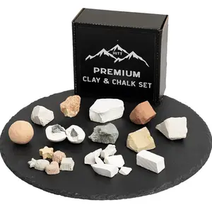 HITT Premium Edible Chalk & Clay Discovery Box – 12 Assorted Flavors for Eating & ASMR – Edible Chalk, Clay & Dirt Chunks, Bars & Bites – Natural Mineral Snack, No Additives, 12 oz
