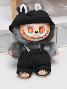 17cm Labubu Doll Clothes Set with Hat & Work Uniform, Cute Accessories for 17cm Labubu Dolls, Unique Human Style Costume