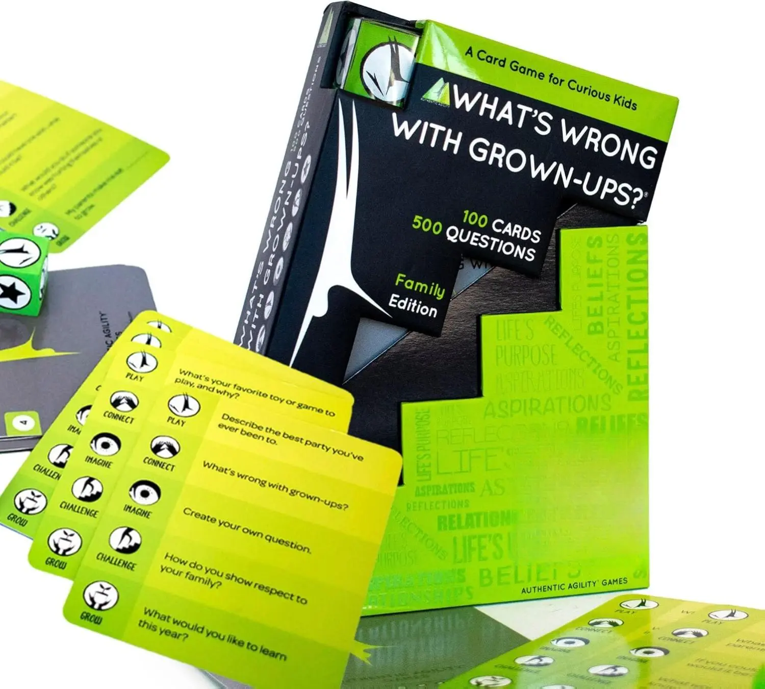 Authentic Agility What's Wrong with Grown-Ups Board Game - Interactive Toys for 12 Years Above, 5 Warm-Up Cards & 100 Question Cards Icebreaker for Fun, Thoughtful Conversations