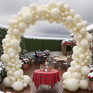 50-pcs 12 Inch Sandy White Latex Balloons, Elegant Neutral Color Balloons for Christmas Party, Winter Wedding,Birthday, Graduation, Anniversary, Classy & Winter Theme Party Home Decoration