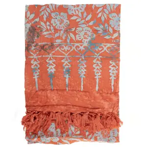 Salmon Print Fringe Sarong – Beachy Wrap with a Fun Twist