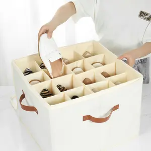 space-saving Shoe Organzier system for Cloest - Fits up to 16 Pairs Shoe Storage Box,Adjustable shoe Bin with Pop-Up dividers, dustproof shoes Box organizer with Clear Dust Cover,Foldable shoe Cubby Storage Containers,transparent lid and  Stackable
