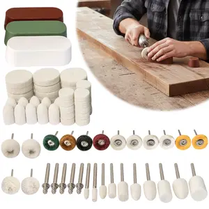  72pcs Wool Felt Polishing Buffing Wheel Heads with Polish Compound Suitable for Jewelry, Watch Repair, Rotary Tools Accessories, 1/8" Shank Buffing Heads for Rotary Grinders, Polish Compound Applicator for Hobbyists & Professionals